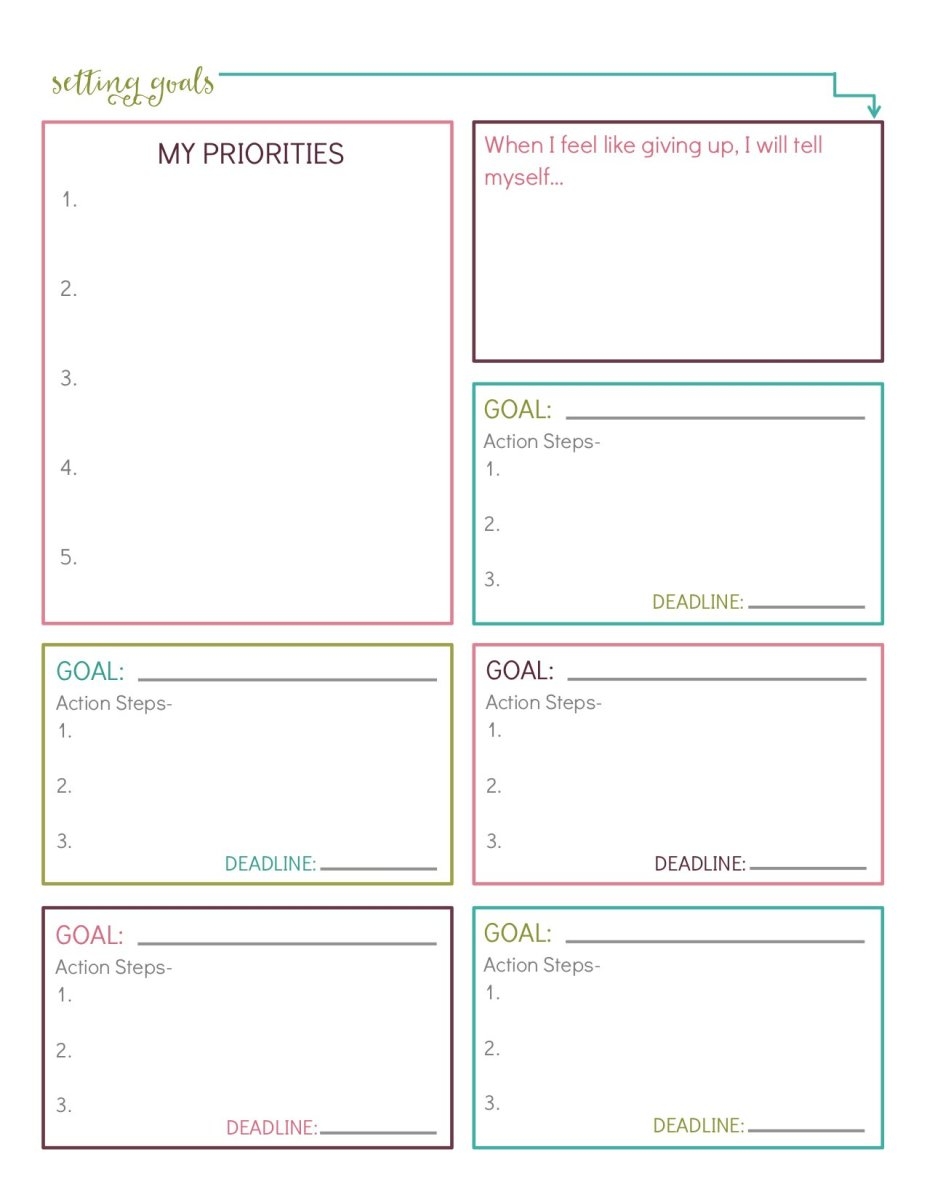 Goal Planner Printable Free