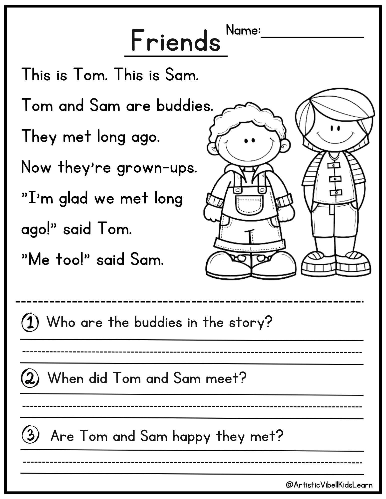 100 First Grade Reading Comprehension Passages Worksheets 