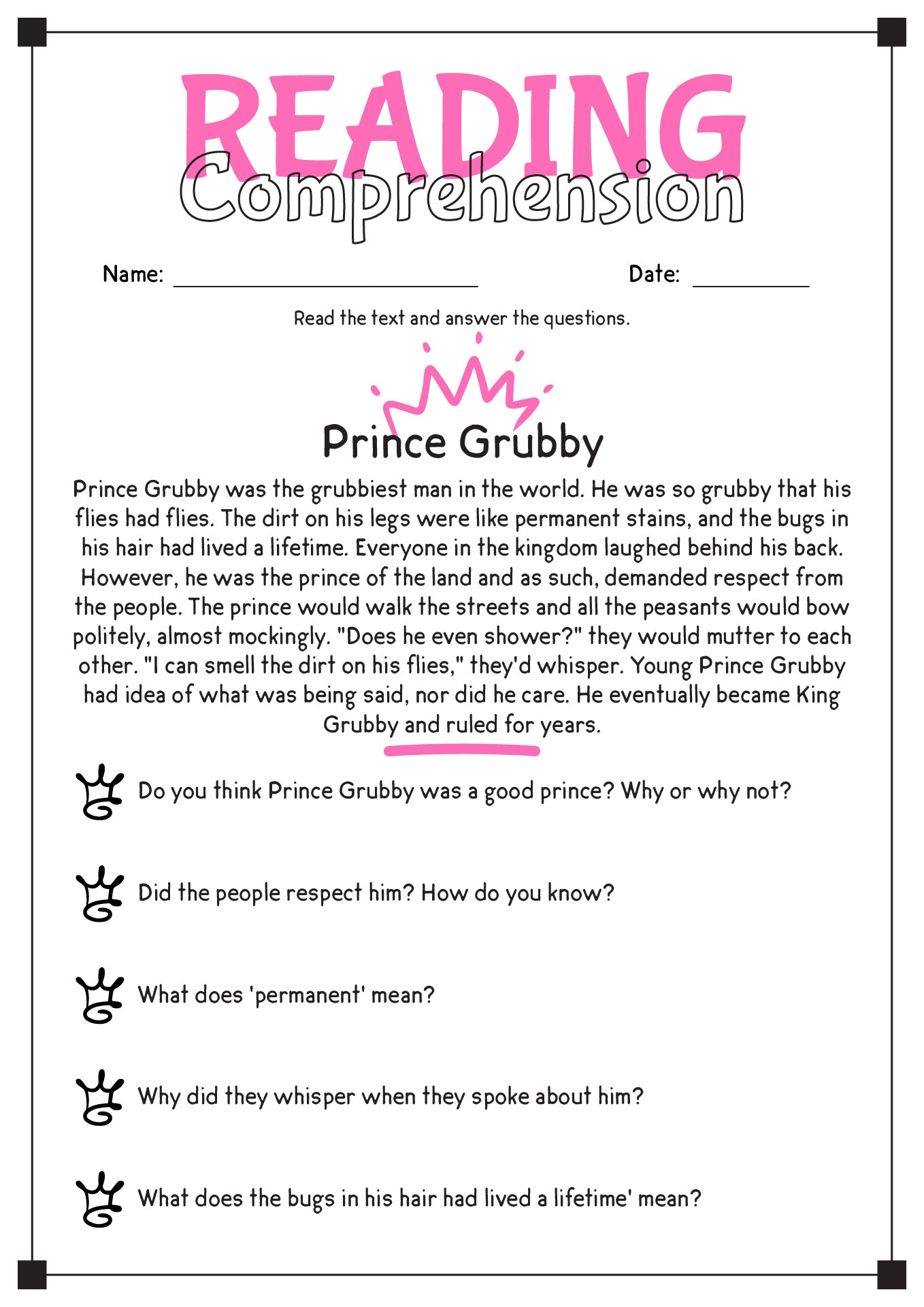16 Comprehension Reading English Worksheets Free PDF At Worksheeto
