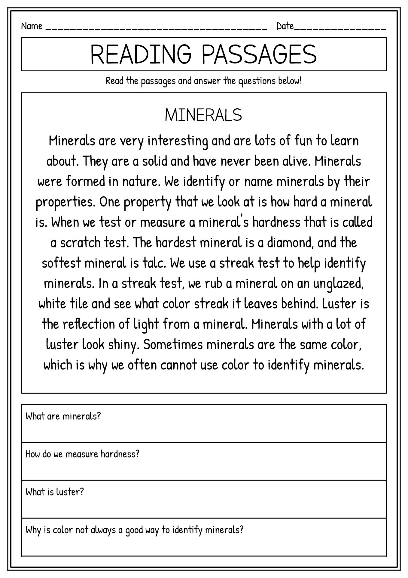 Reading Comprehension Practice Worksheets 2nd Grade