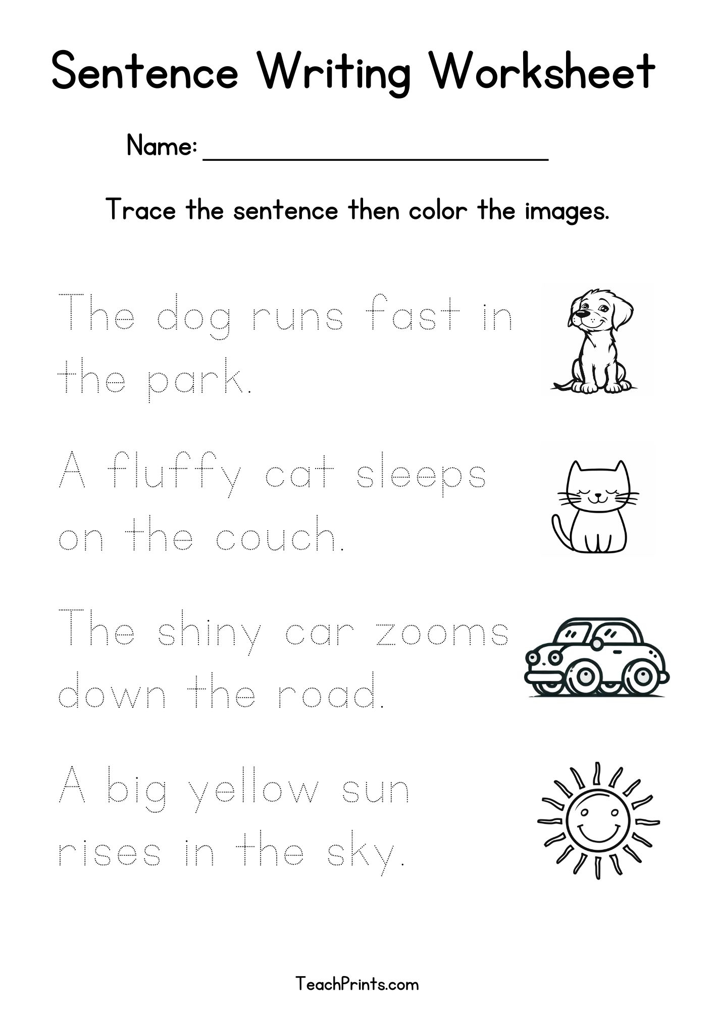 Free Printable Sentence Writing Worksheets