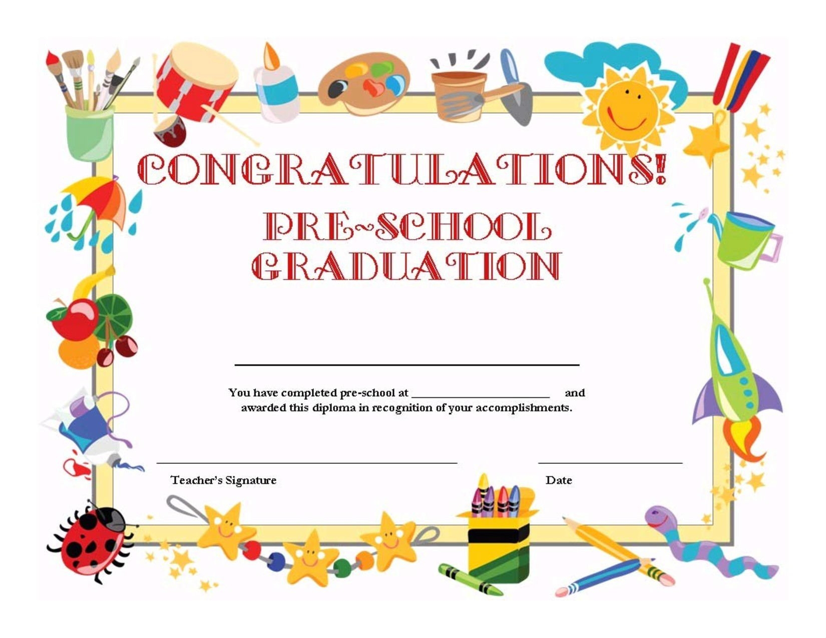 Free Pre K Certificate Printable
