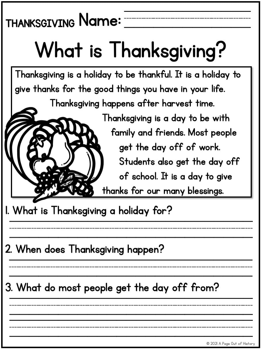 1st 2nd Grade Reading Comprehension Thanksgiving Passages U0026 Questions Classroom Homeschool No Prep Printable Standards Aligned 1st 2nd Grade Reading Comprehension Thanksgiving Passages U0026 Questions Classroom Homeschool No Prep Printable Standards Aligned