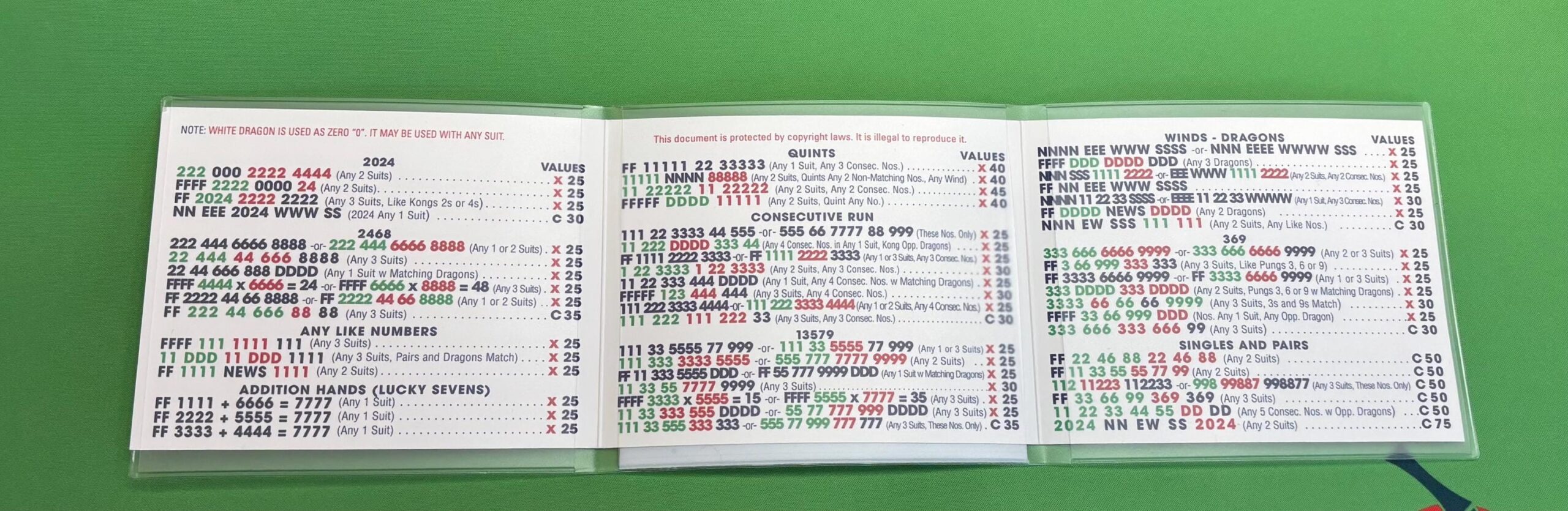 2024 Mahjong Card Printable Etsy
