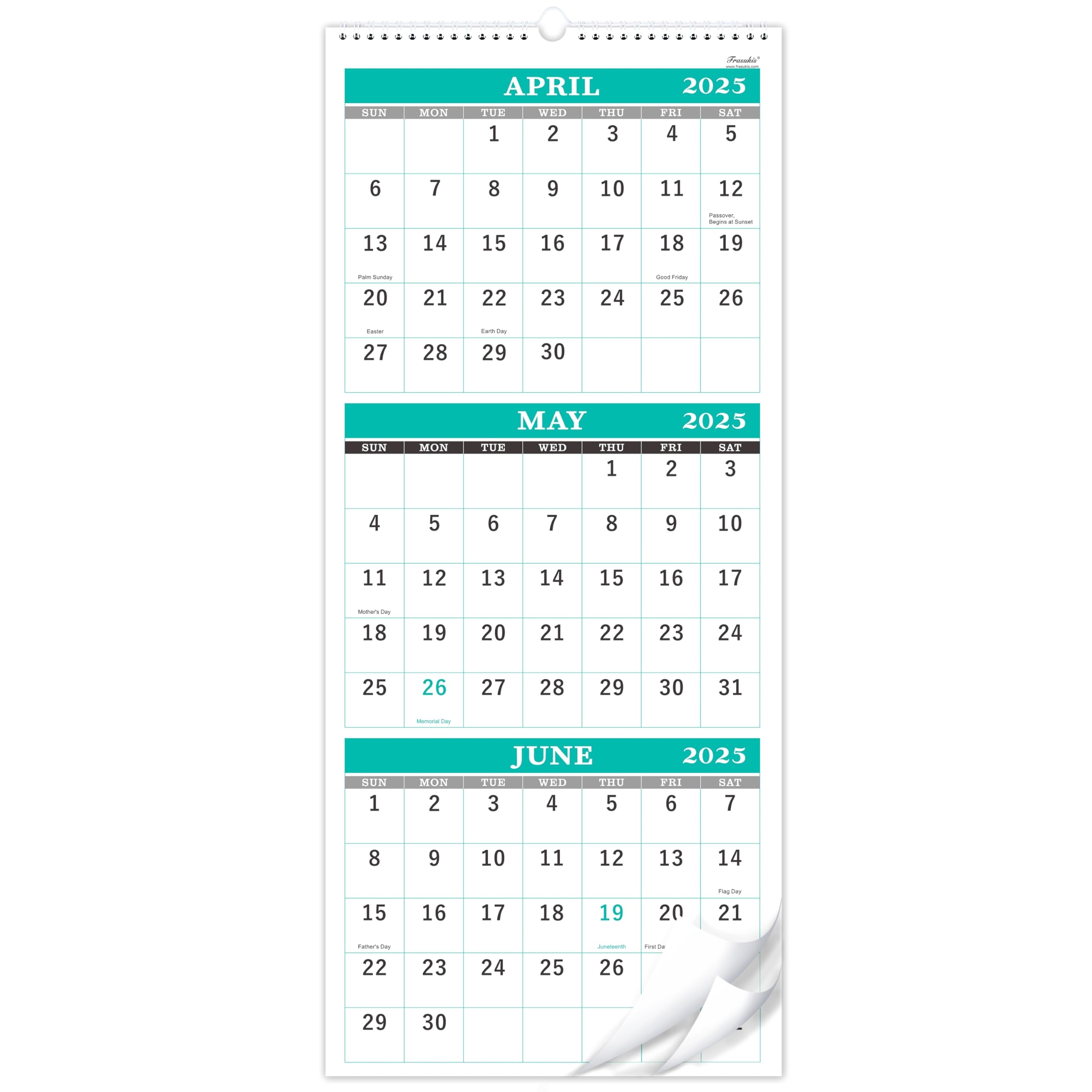 3 Month Calendar May June July 2026