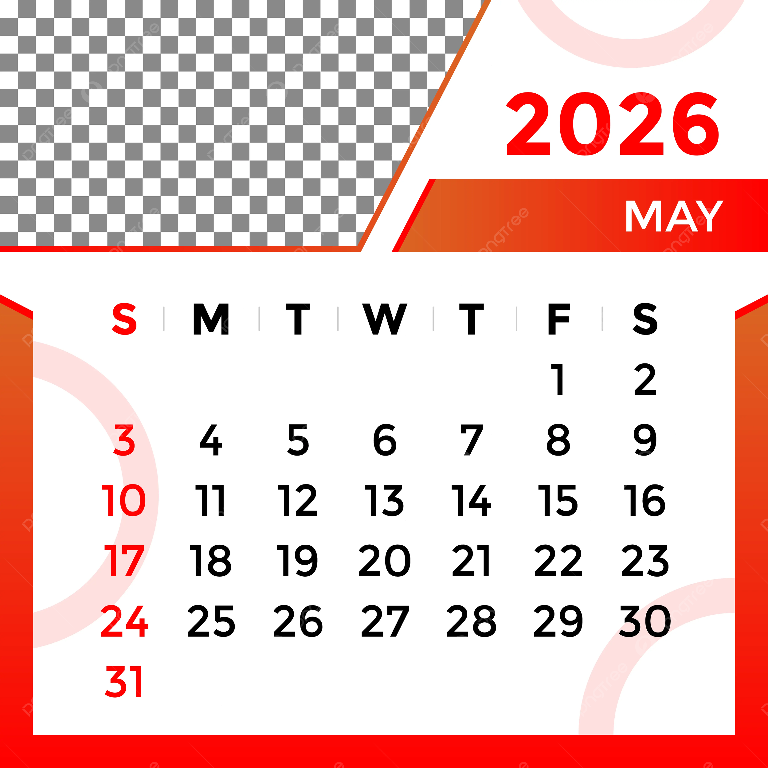 2026 Calendar Month Of May Vector Template Download On Pngtree