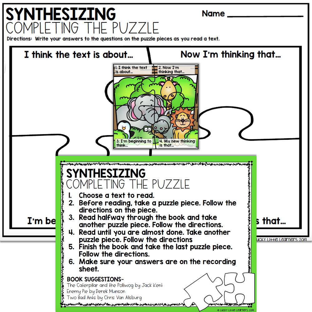 2nd Grade Reading Center Synthesizing Lucky Little Learners