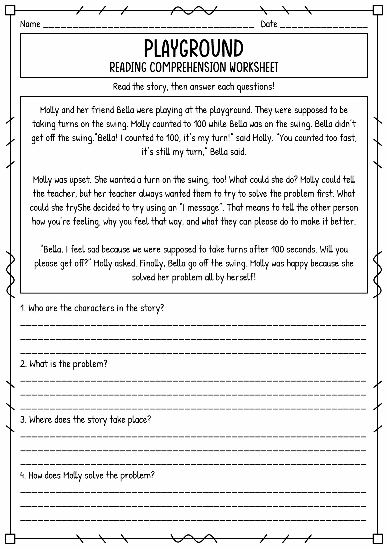 Reading Comprehension Worksheets 2nd Grade Pdf