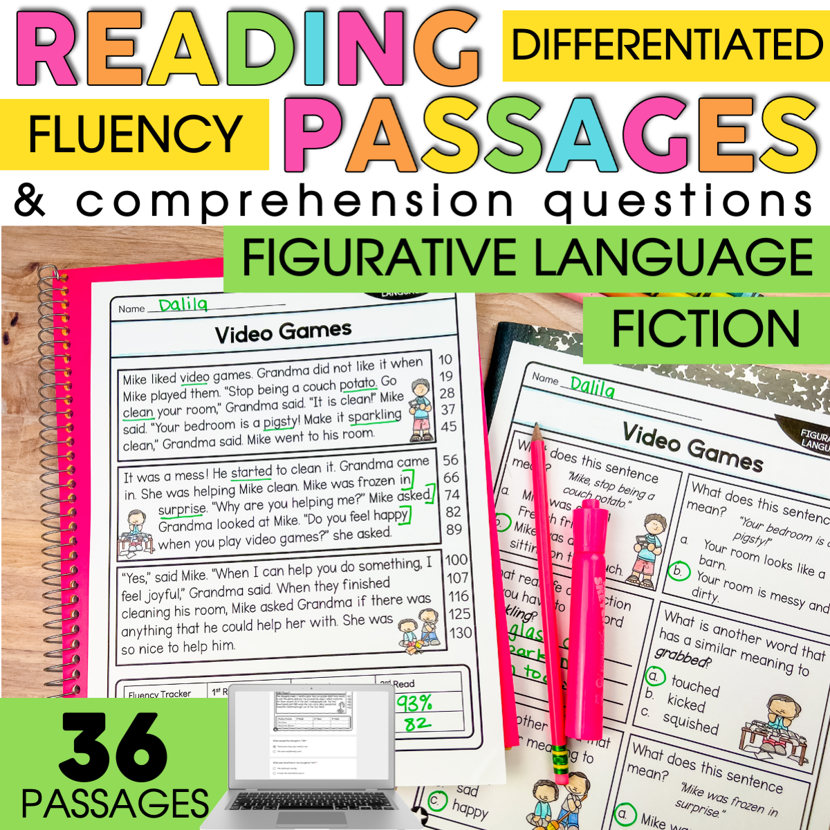 2nd Grade Reading Comprehension Passages Figurative Language Lucky Little Learners