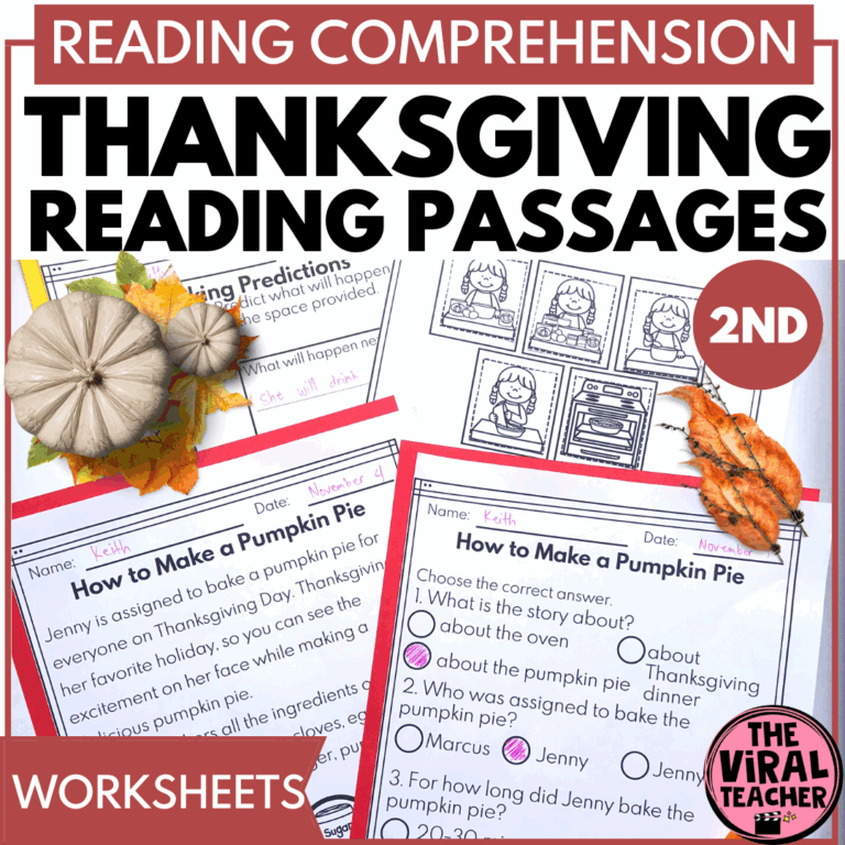 2nd Grade Thanksgiving Reading Passages And Comprehension Questions Activities Made By Teachers