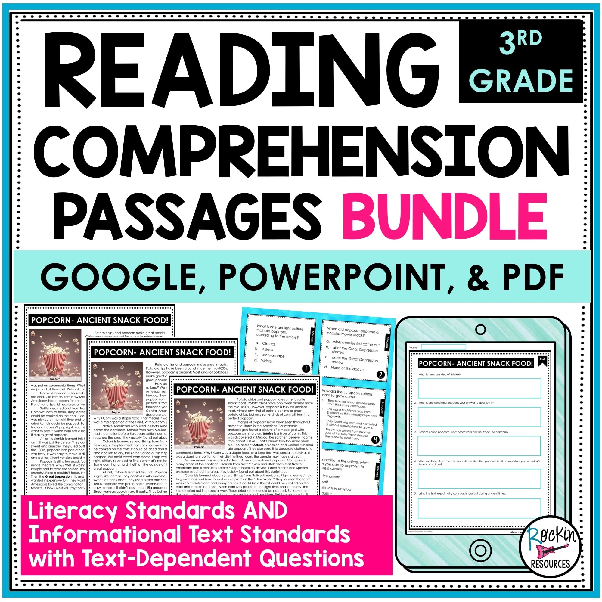3rd Grade Reading Comprehension Passages Bundle Rockin Resources