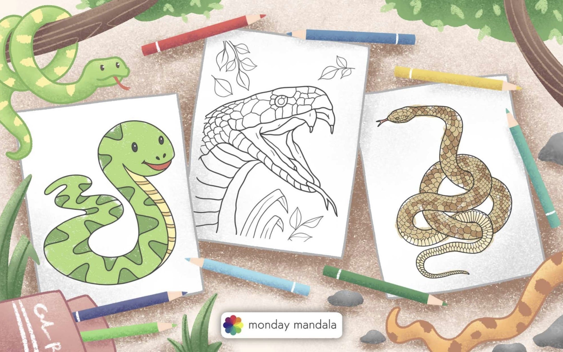 Free Printable Coloring Pages Of Snakes