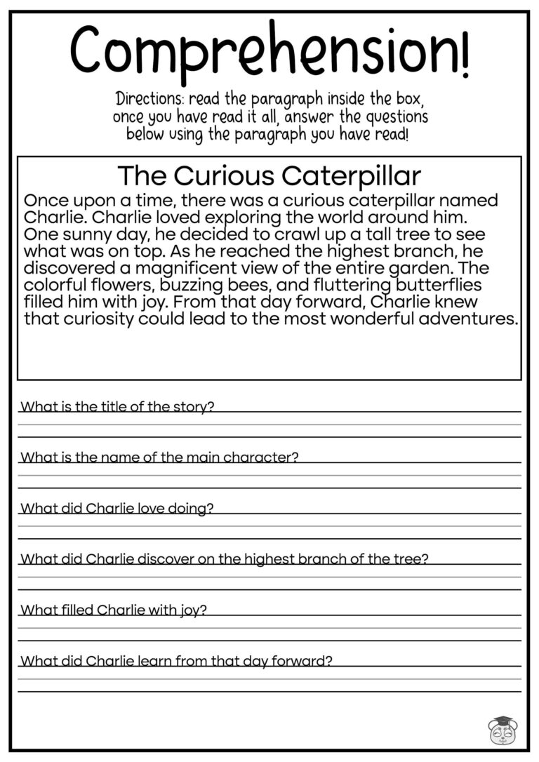 5 Printable Reading Comprehension English Worksheets ages 4 7 KG1 To Grade 2 Etsy Australia