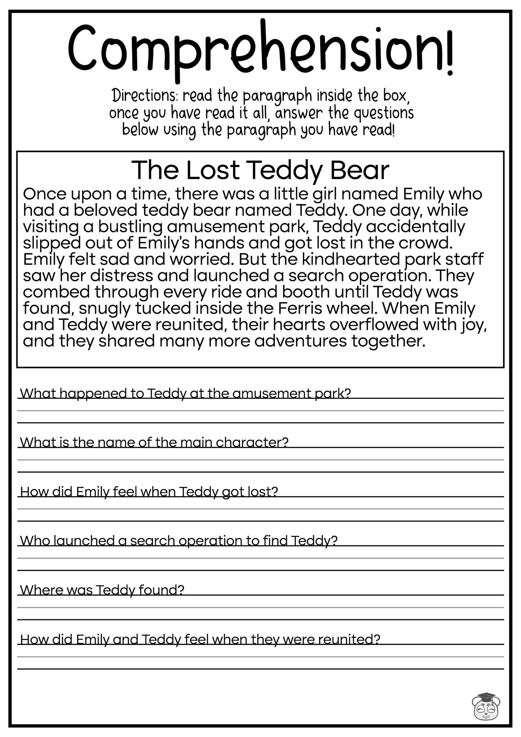 5 Printable Reading Comprehension English Worksheets ages 4 7 KG1 To Grade 2 Etsy Australia