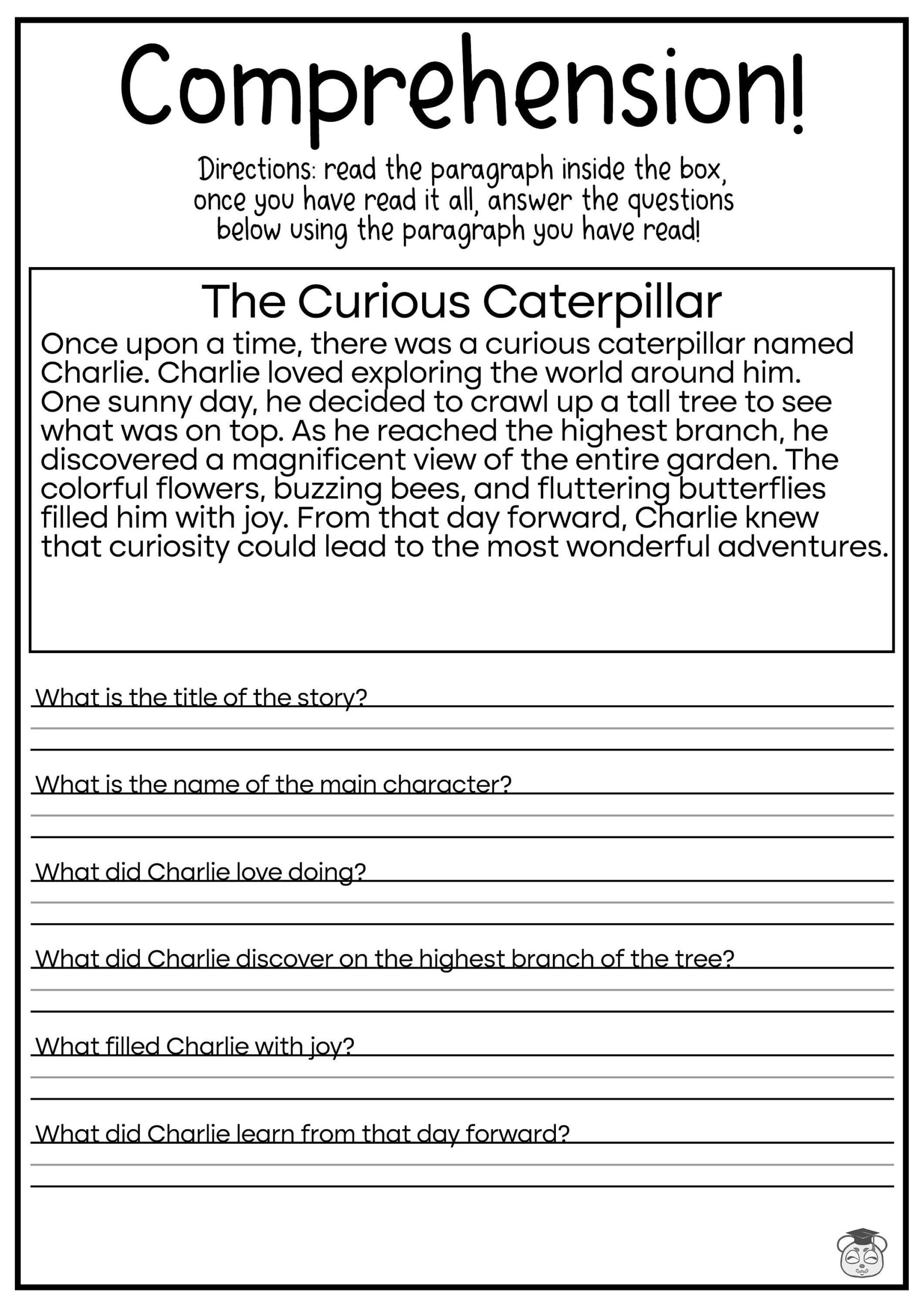 Reading Comprehension Worksheets For Speech Therapy