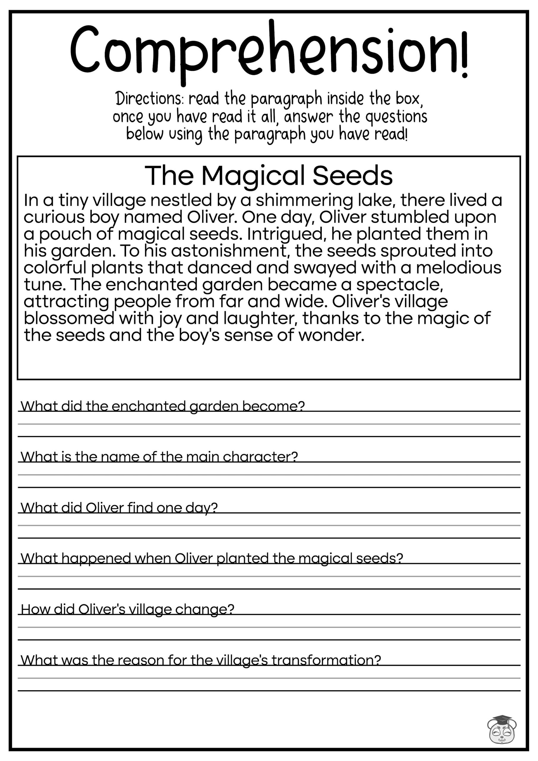 5 Printable Reading Comprehension English Worksheets ages 4 7 KG1 To Grade 2 Etsy Singapore