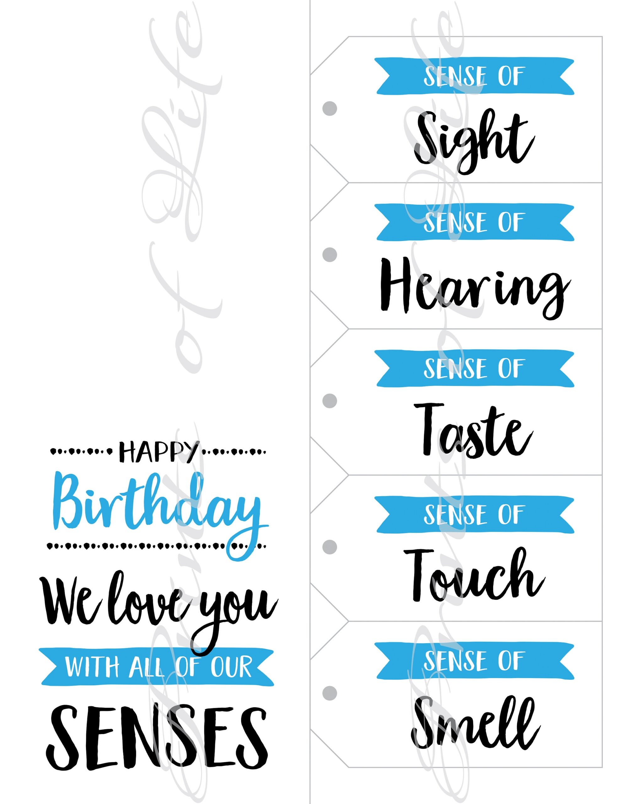 5 Senses Tags Printable Free
