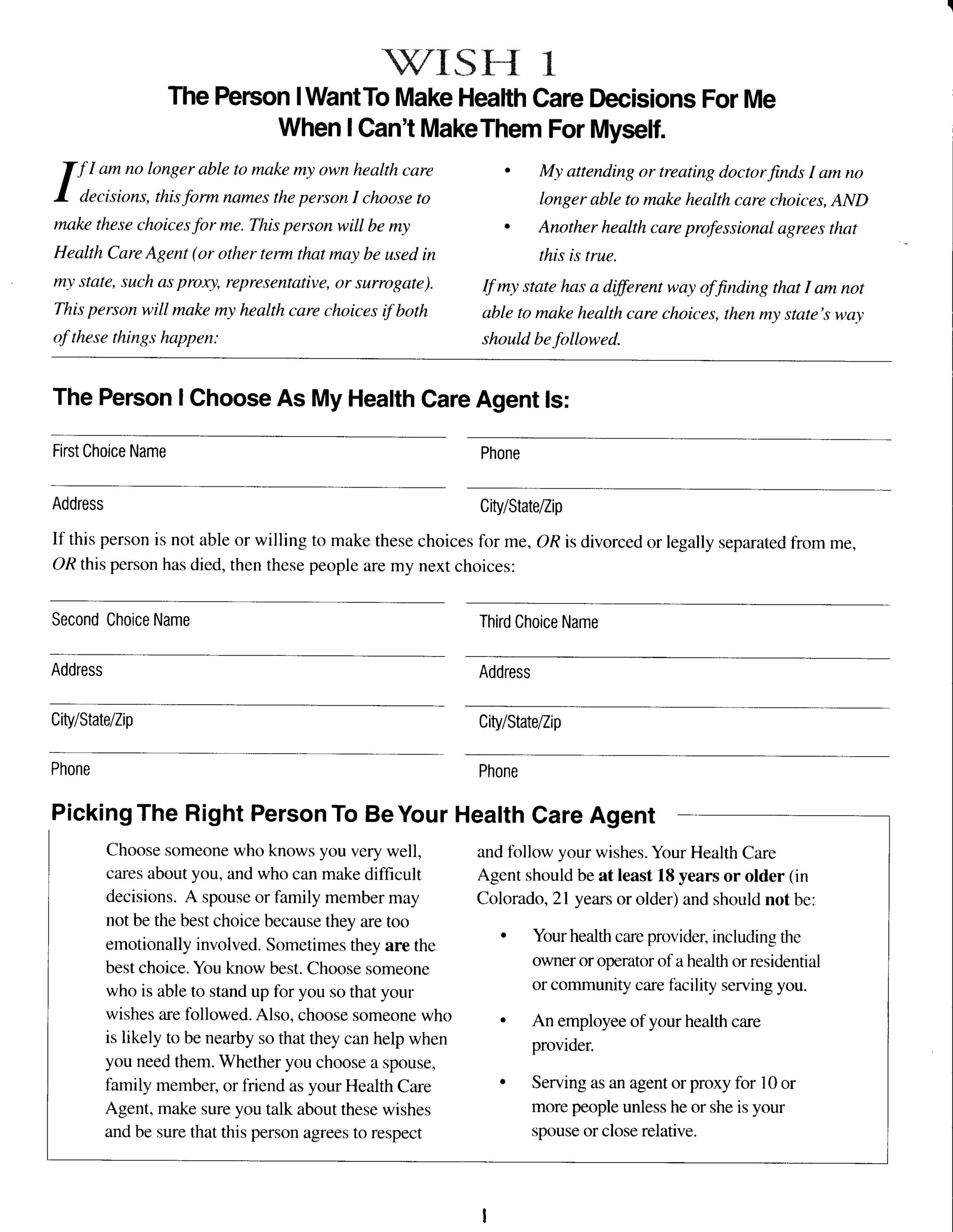 5 Wishes Free Printable