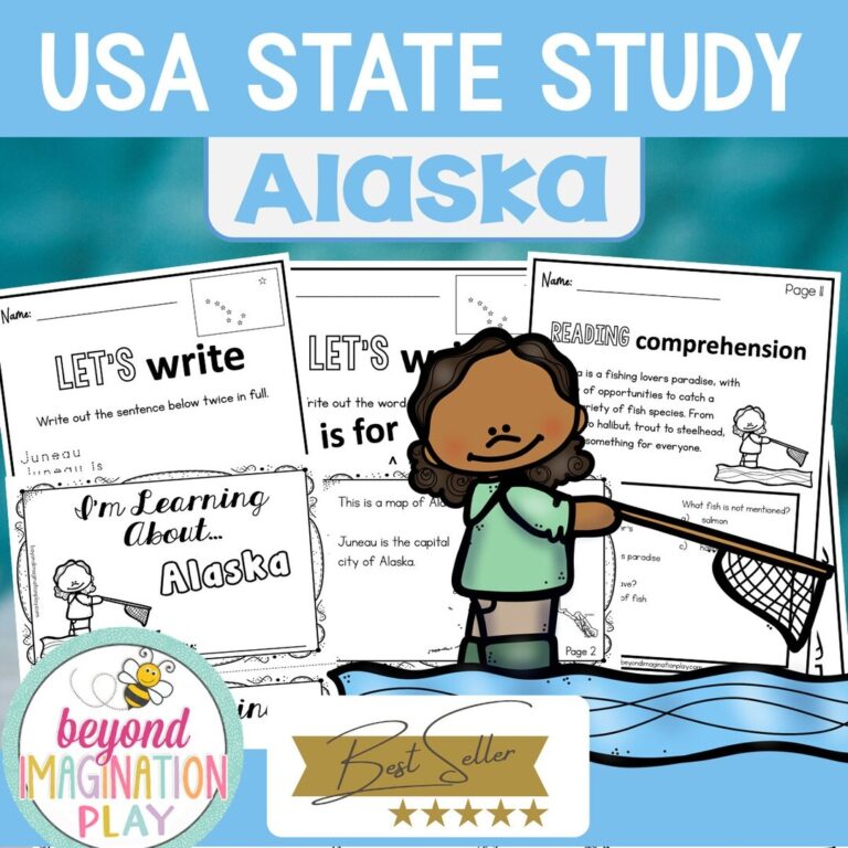 50 States Project Alaska Facts Activities Worksheets Reading 