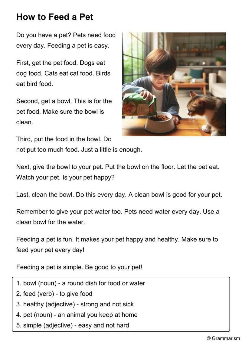 702 Beginner English Reading Comprehension Worksheets Grammarism