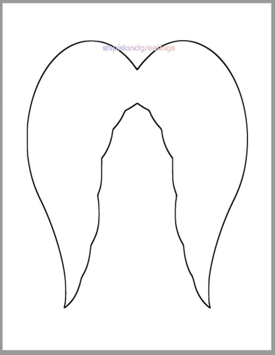 7x8 5 Inch Angel Wings Template printable Template angel Wings 