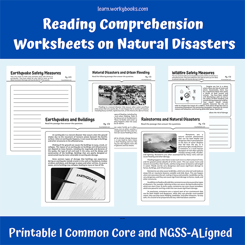 Reading Comprehension Worksheets Natural Disasters
