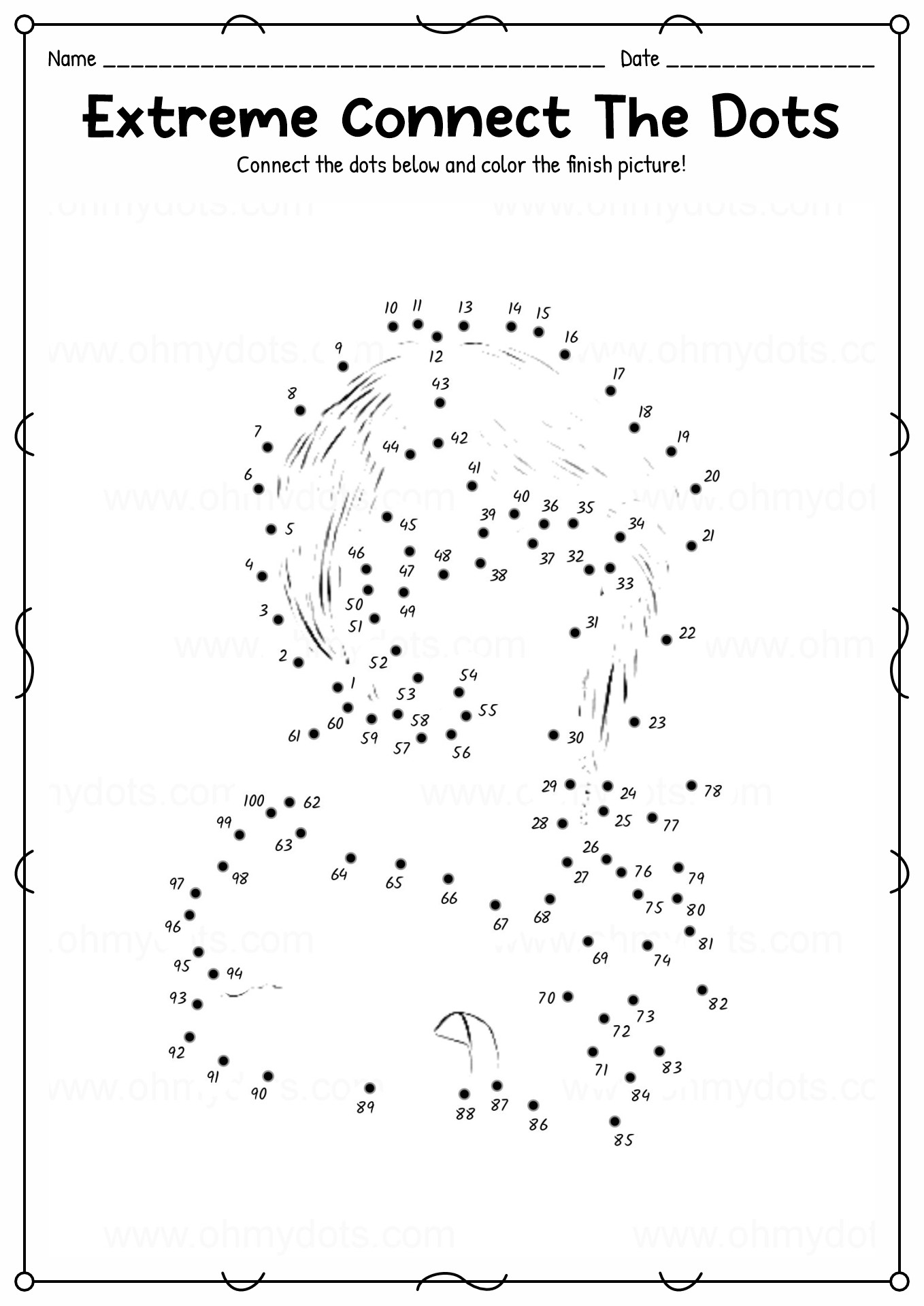 9 Printable Dot To Dot Worksheets 1 100 Free PDF At Worksheeto 