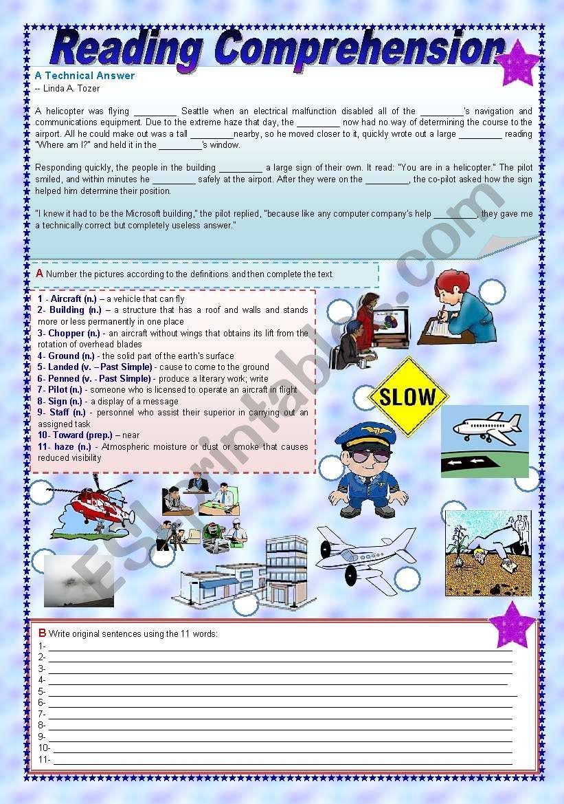 A Technical Answer Reading Comprehension Grammar Vocabulary ESL Worksheet By Zailda