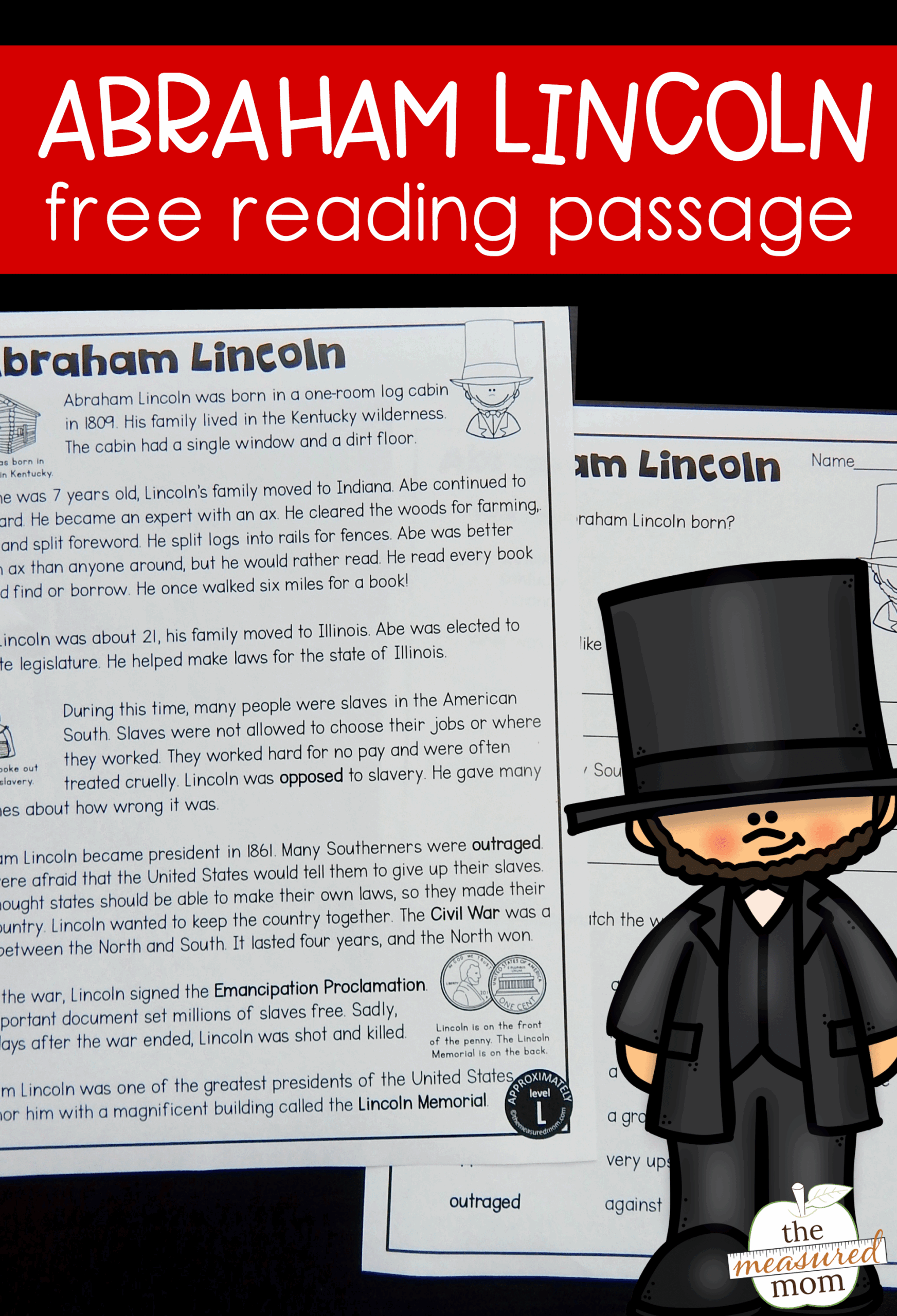 Abraham Lincoln Reading Passage The Measured Mom