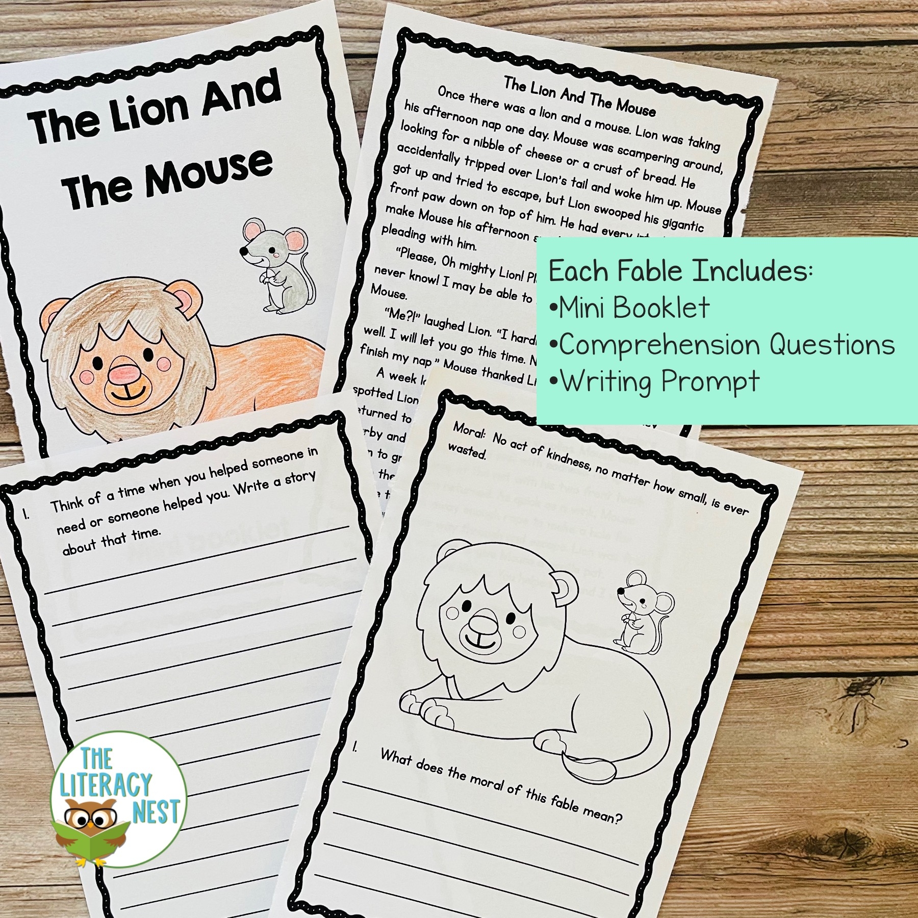 Aesop s Fables Close Reading Passages With Comprehension Questions