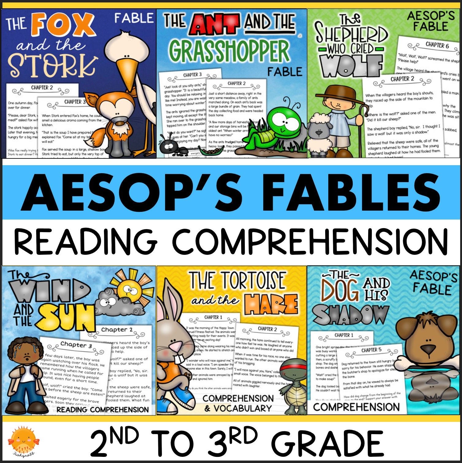 AESOP S FABLES Printable Books Reading Comprehension BUNDLE 2nd 3rd Grade Homeschool Classroom
