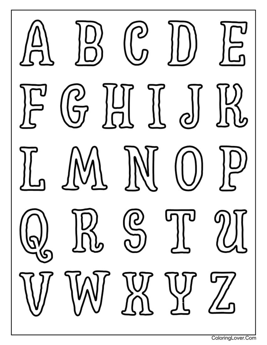 Free Alphabet Coloring Pages Printable