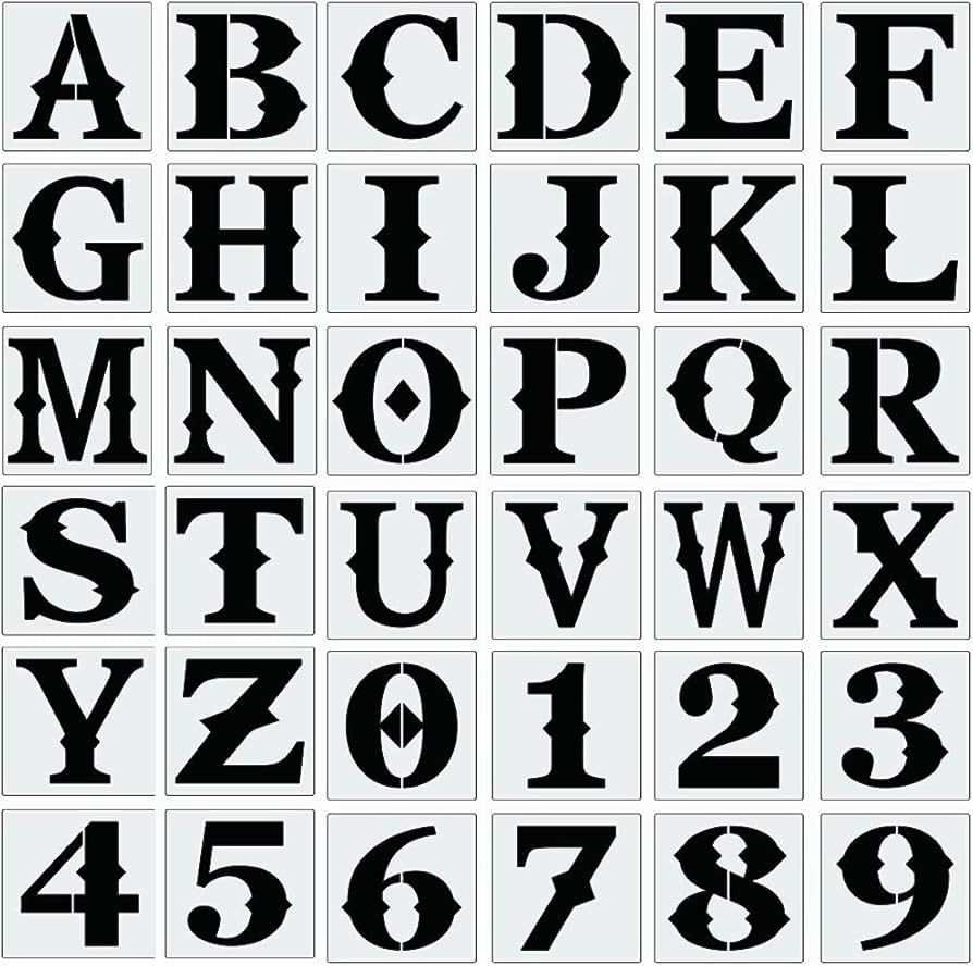Amazon 12 Inch Letter Stencils For Painting On Wood Large Stencil Letters Alphabet Stencils Drawing Templates For Wall Sign Home Decor Retro Letter 12INCH Tools U0026 Home Improvement