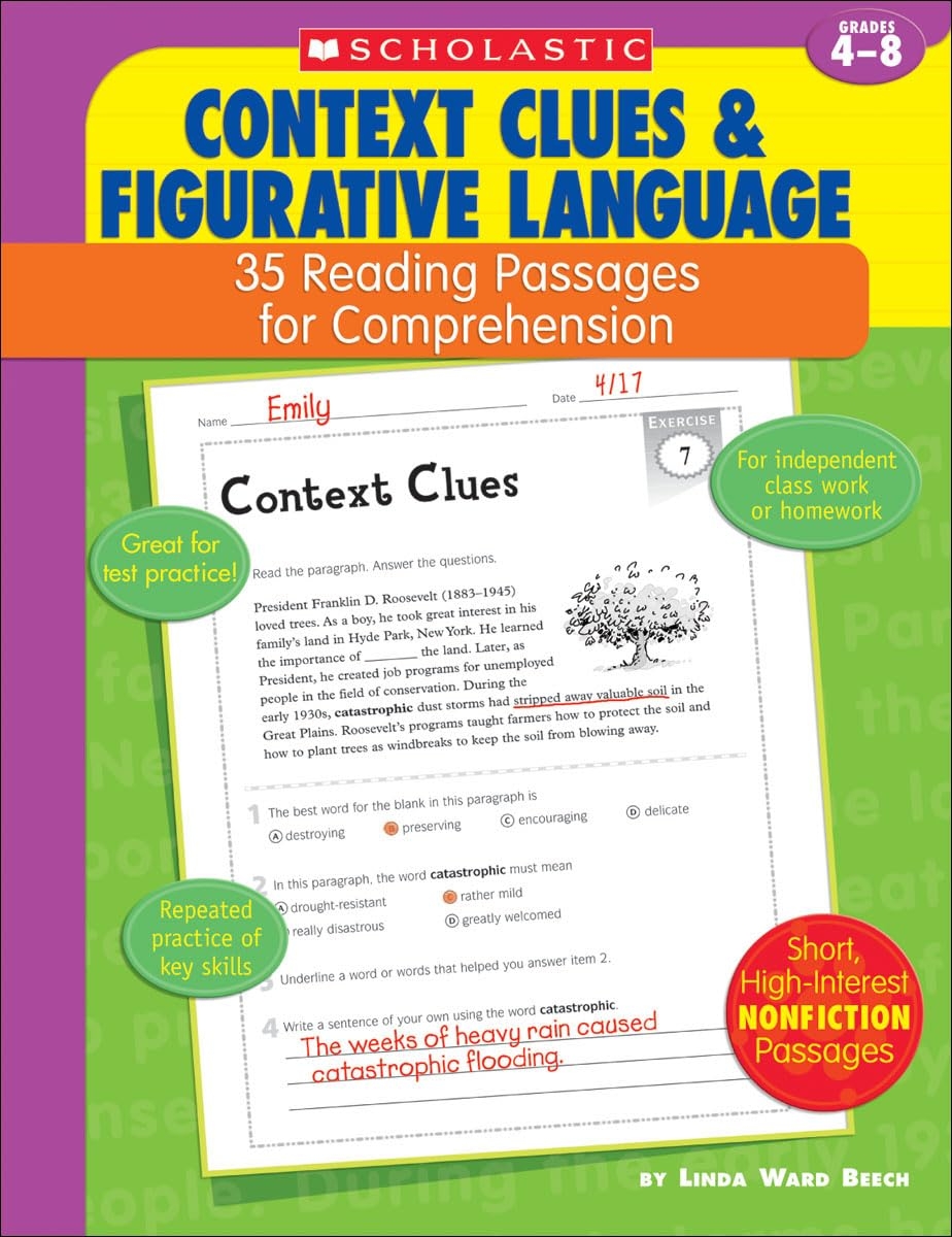 Amazon 35 Reading Passages For Comprehension Context Clues U0026 Figurative Language 35 Reading Passages For Comprehension 9780439554107 Beech Linda Ward Beech Linda Books