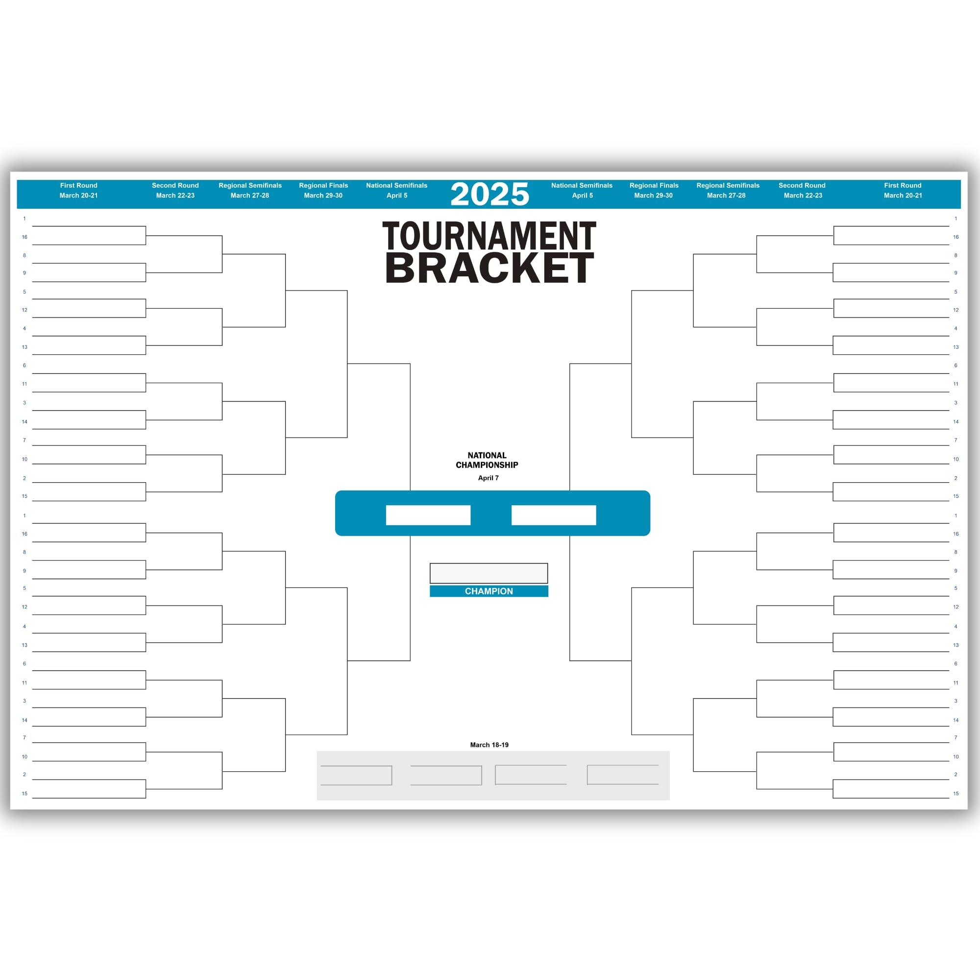 Amazon Copy King 2025 Men s March Basketball Tournament Dry Erase Bracket Poster 24