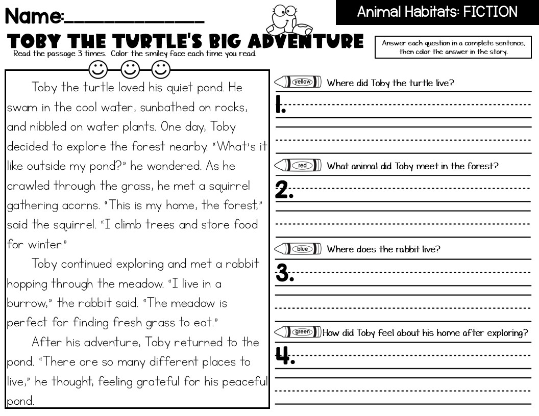 Animal Habitats Fiction And Nonfiction Reading Passages With Text Evidence