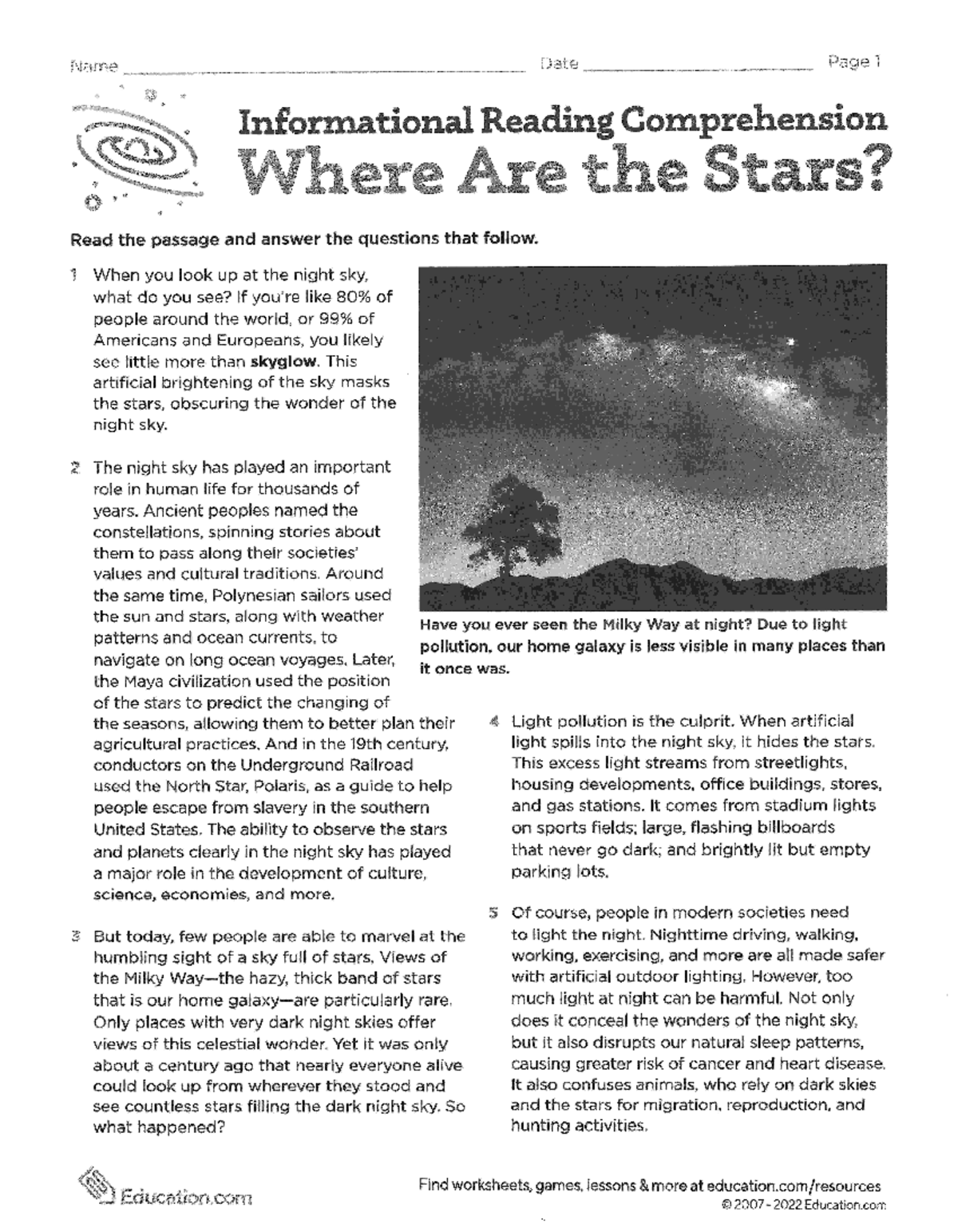 Annotated Where 20Are 20The 20Stars Informational 20article Name 