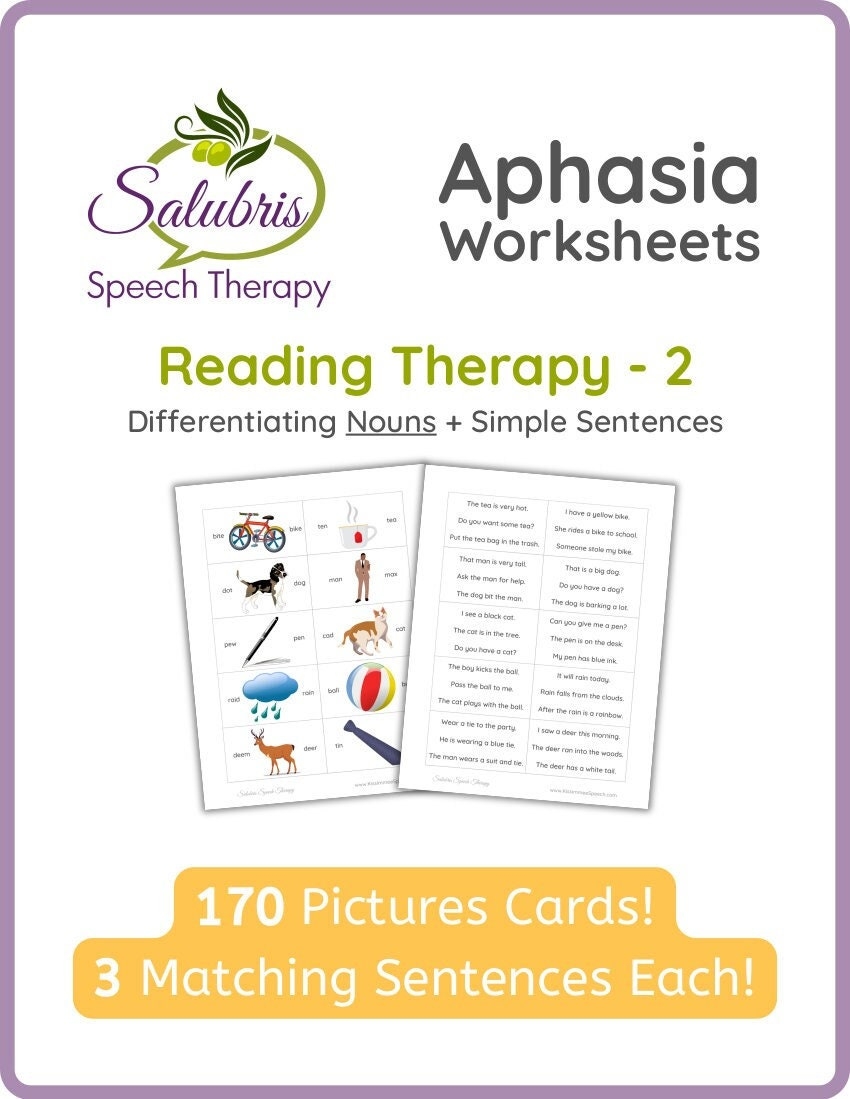 Reading Comprehension Worksheets Adults Aphasia