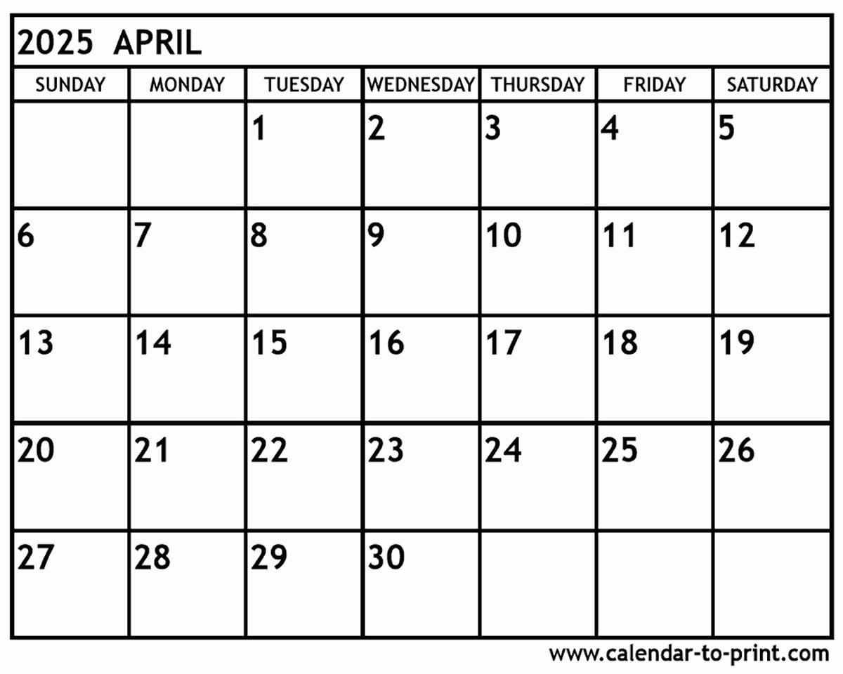 April May 2025 Calendar