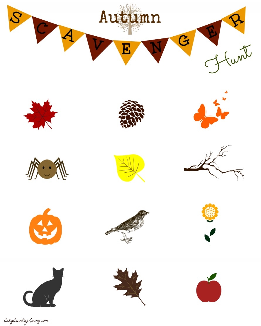 Autumn Scavenger Hunt Free Printable Cozy Country Living