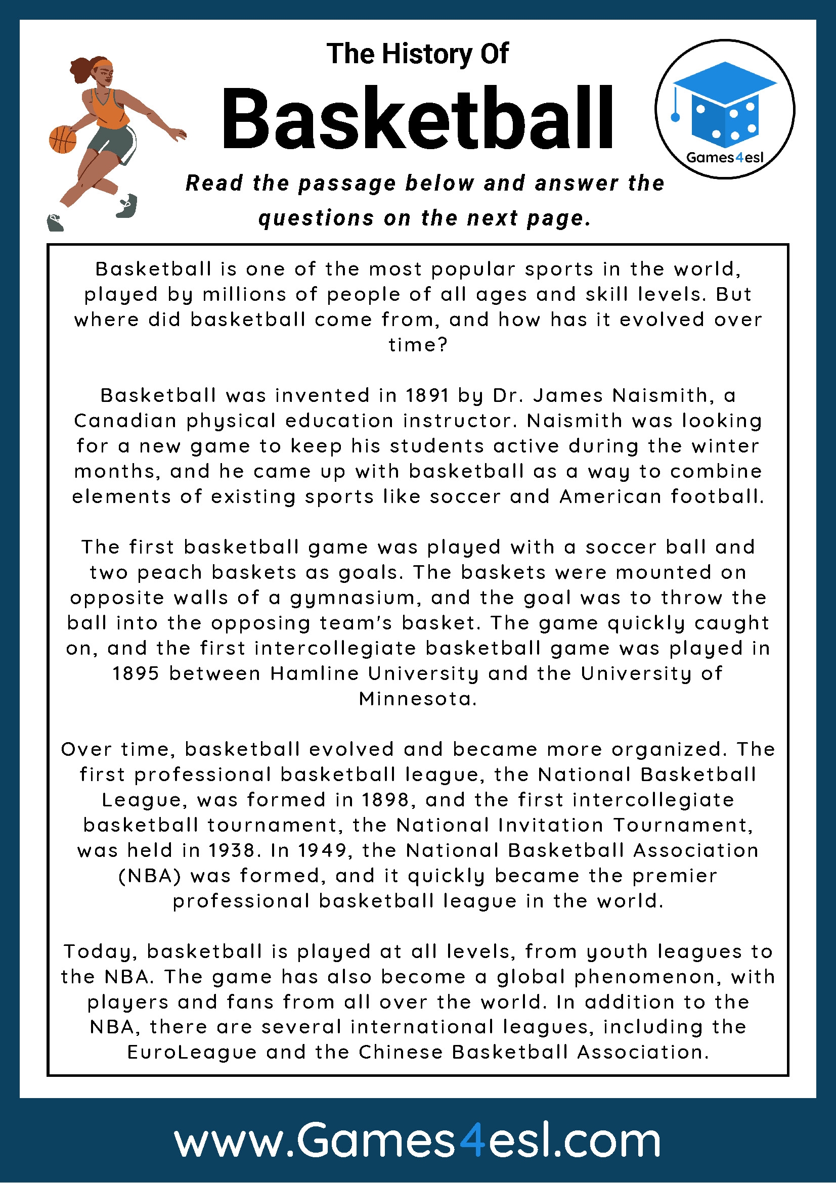 Soccer Reading Comprehension Worksheets