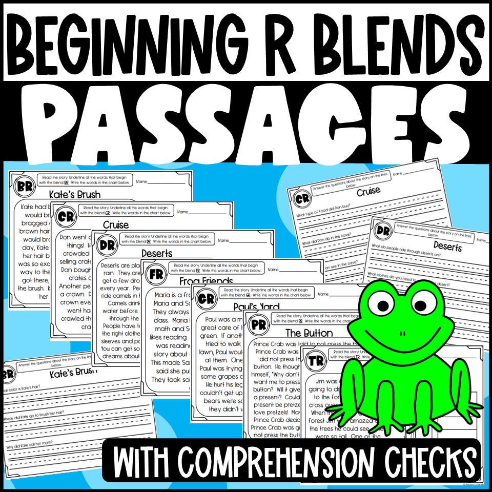 Beginning R Blends Reading Passages With Comprehension Questions 