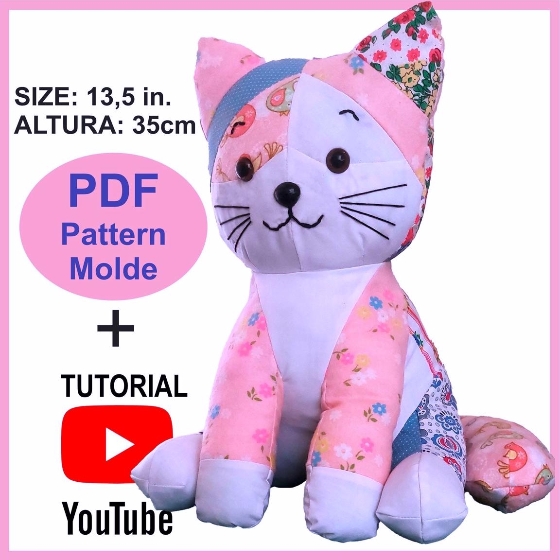 Printable Stuffed Cat Sewing Pattern Free