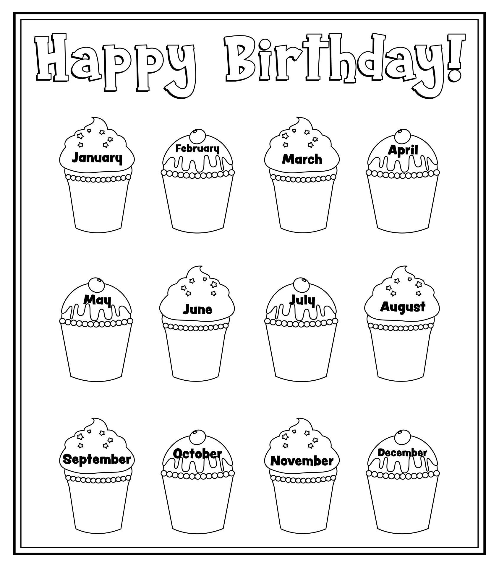 Free Printable Cupcake Template