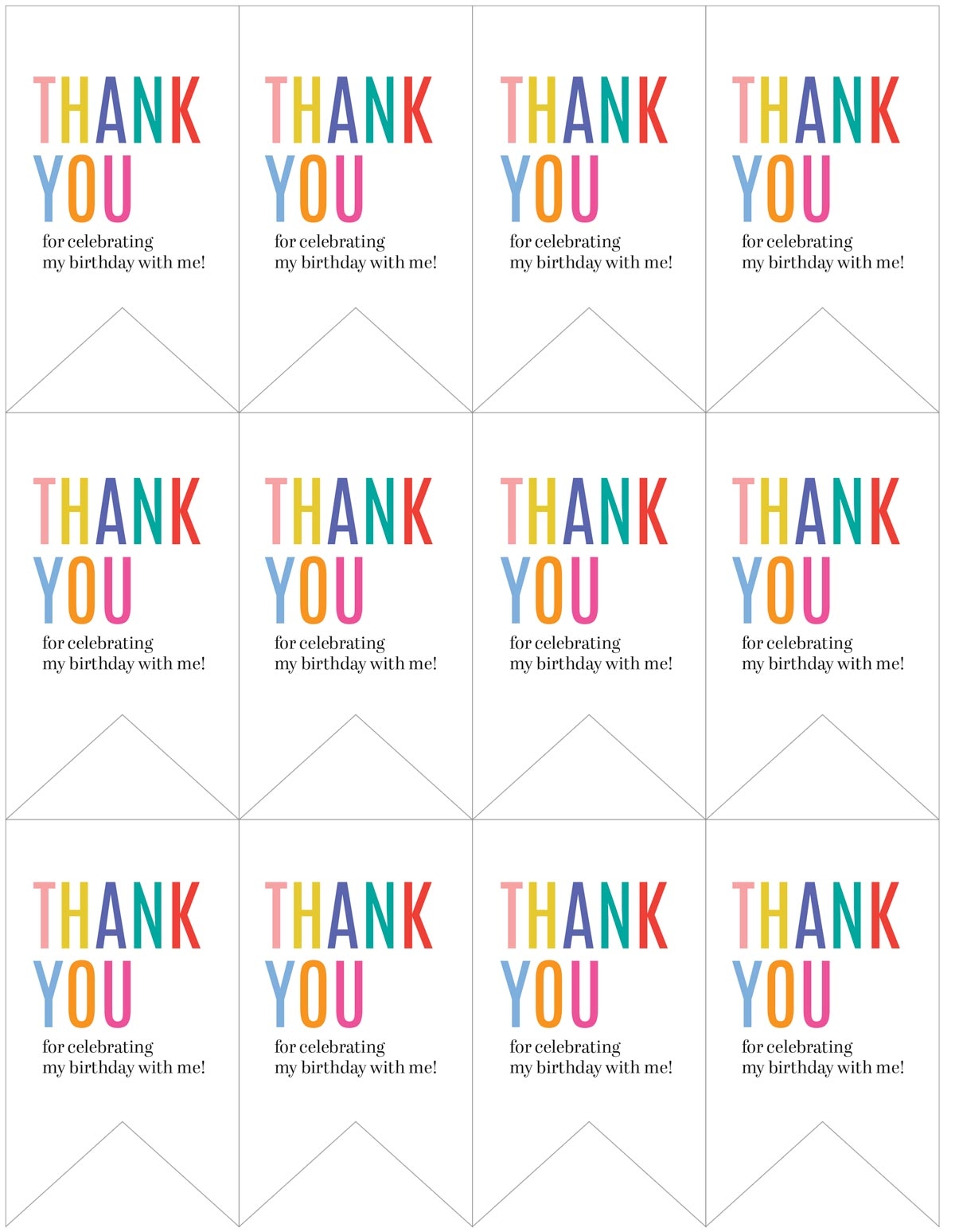 Birthday Thank You Tags Skip To My Lou