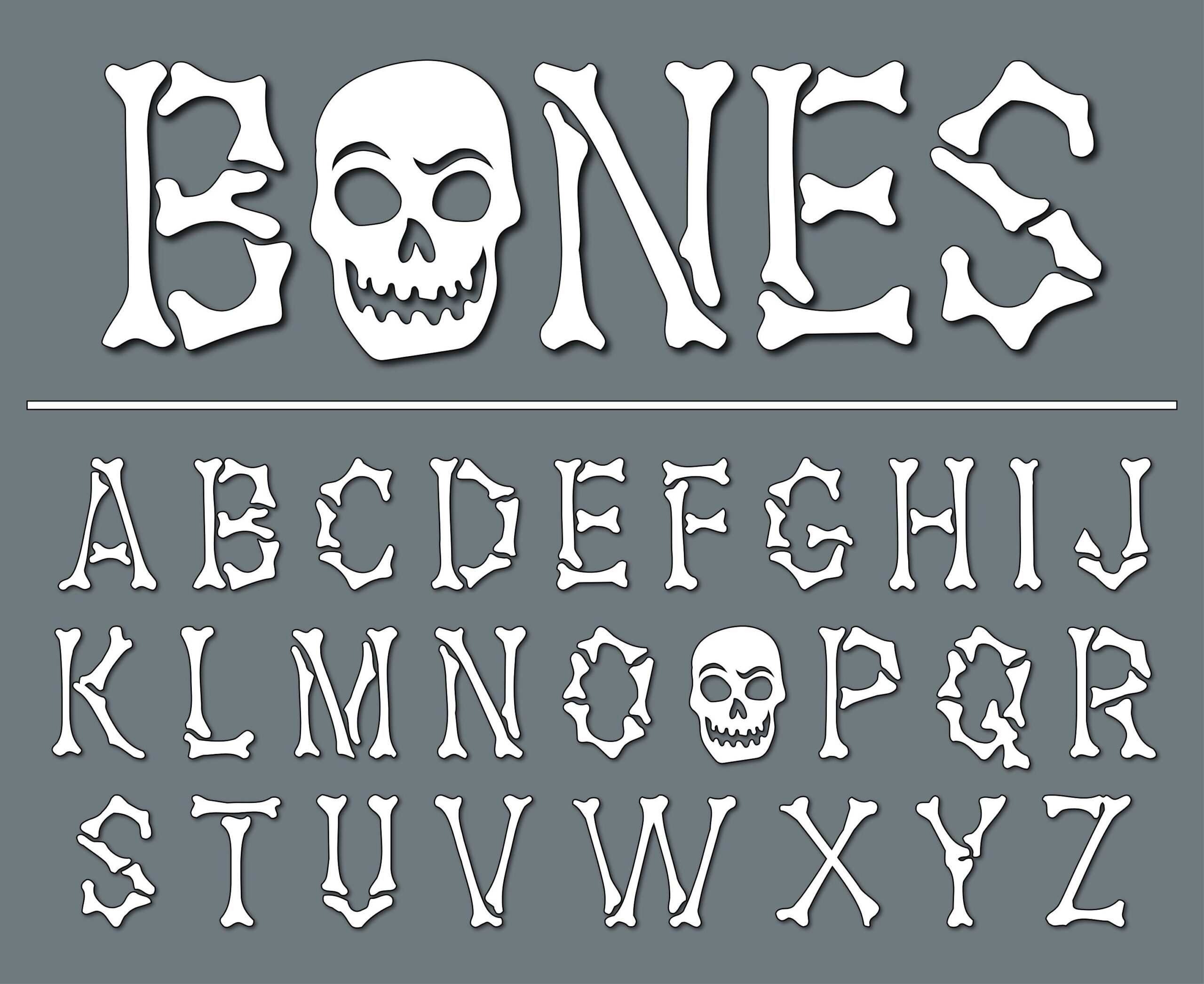 Free Printable Bone Letters
