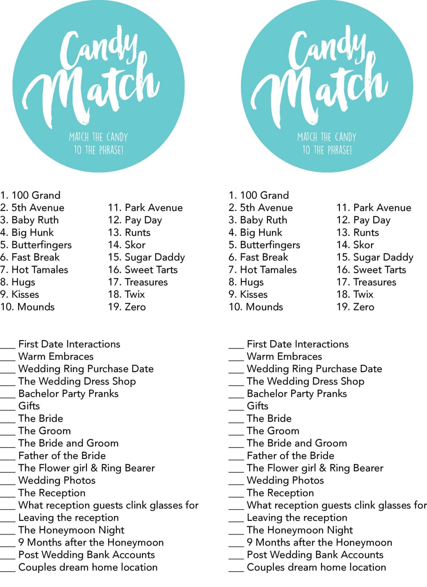 Free Printable Games For Bridal Shower