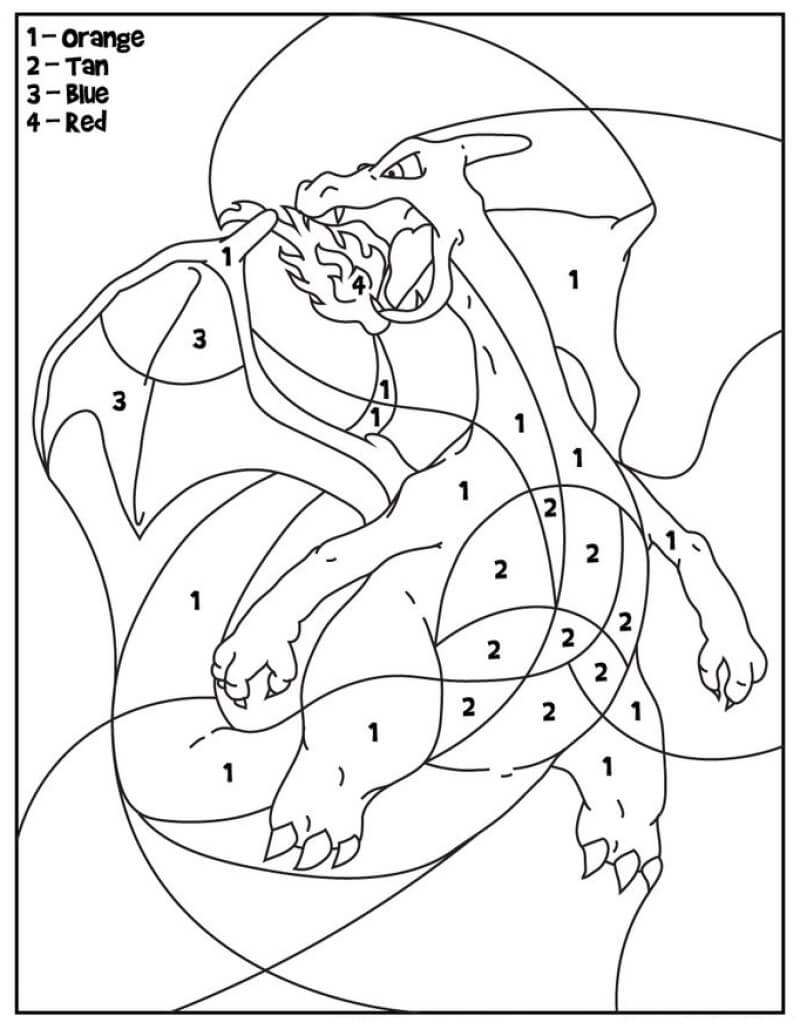 Charizard Pokemon Color By Number Download Print Now 