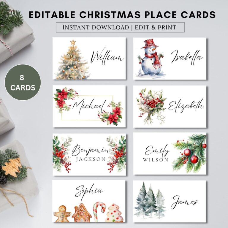 Christmas Party Placecards christmas Tree Place Cards Template 