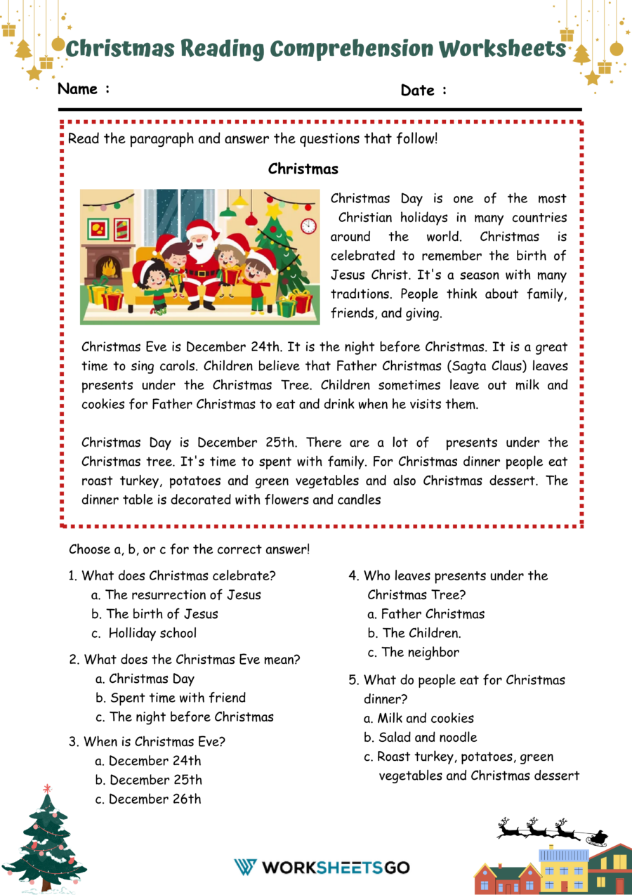 Reading Comprehension Worksheets Level A2
